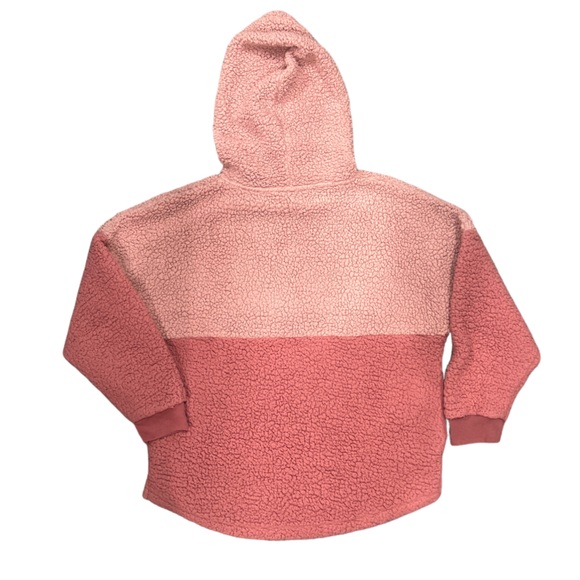 PINK Half Zip Sherpa Two Tone Pullover - Picture 2 of 6